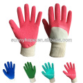 Latex coated interlock liner garden gloves,back open ,knit wrist